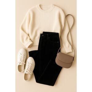 LOFT Women's Modern Fit Mid Rise Skinny Leg Corduroy Pants Black Size 27/4